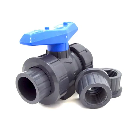PVC double-union valve