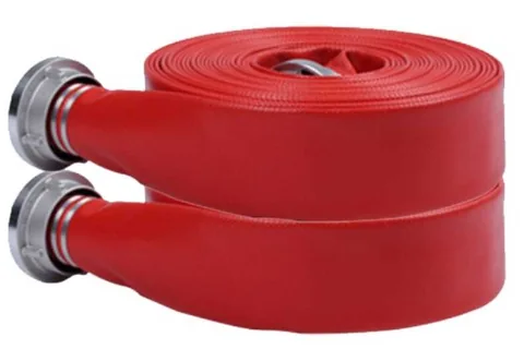 Red polyurethane fire hose