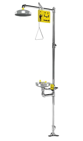 Combination eyewash safety shower