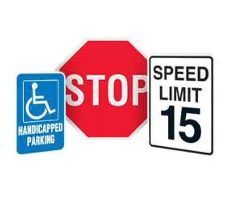 Traffic and workplace warning signs
